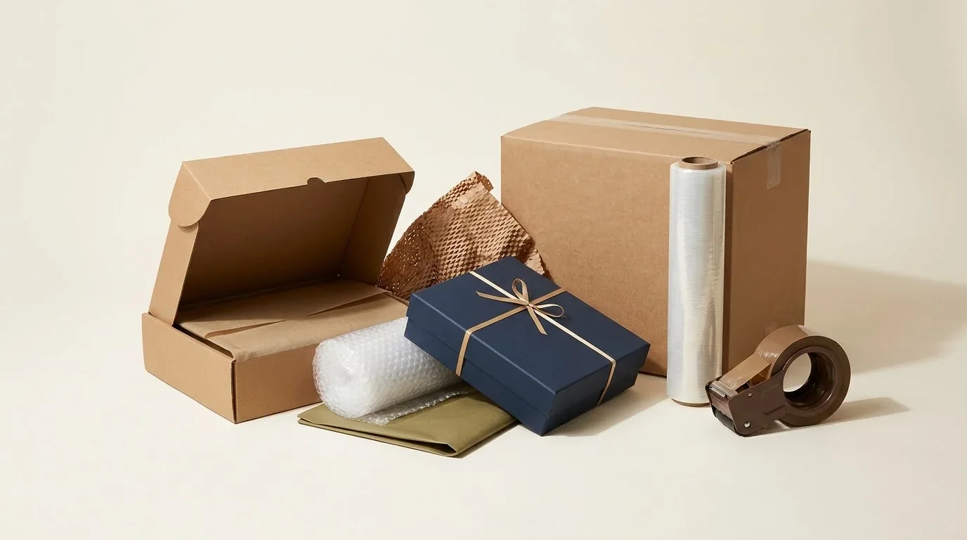 Packaging for online orders, gifts, fragile products, moving and storage