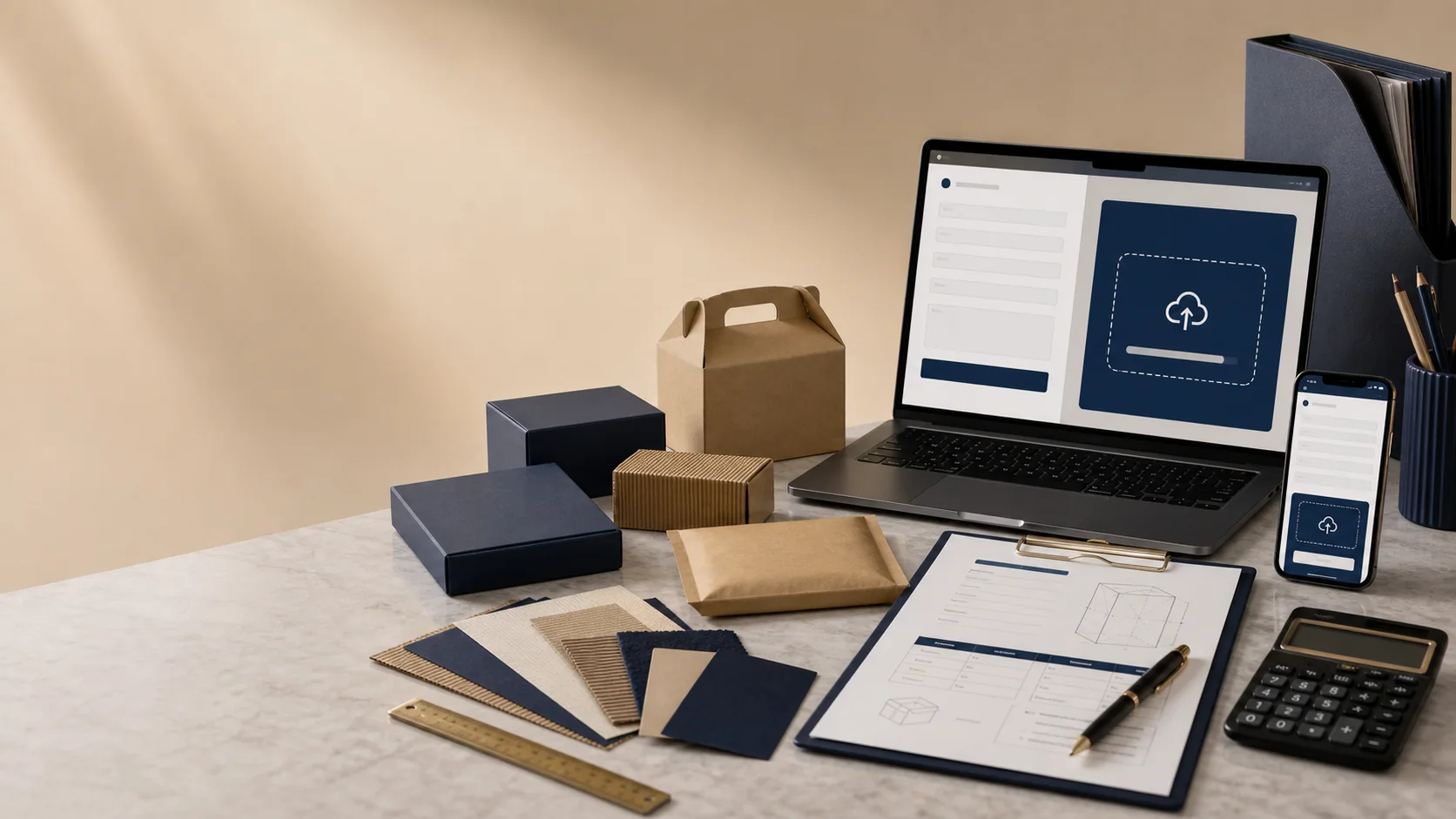Packaging samples prepared for a quotation