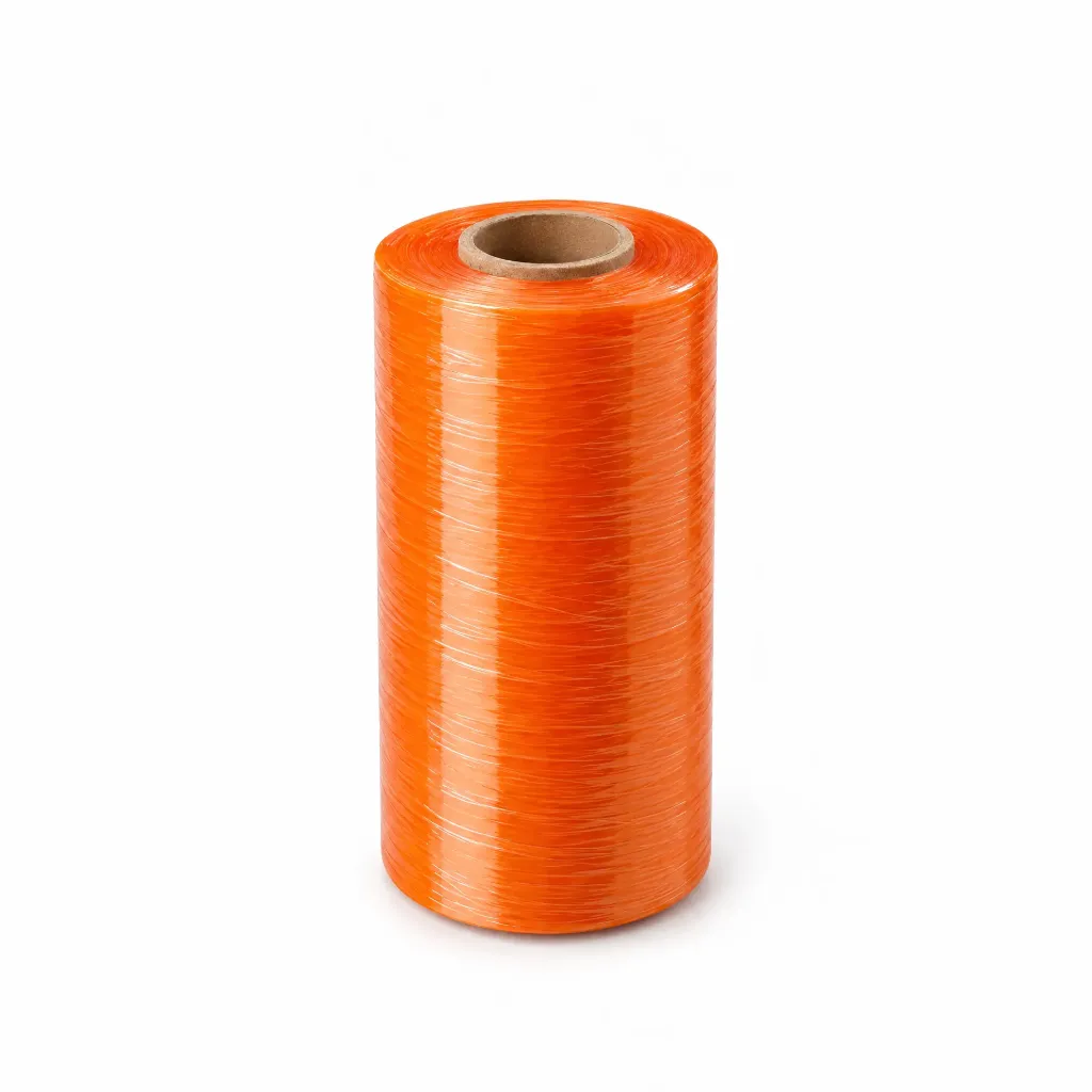 رول ستريتش برتقالي 3 كجم 23 مايكرون | Orange Stretch Film Roll 3 kg 23 Micron