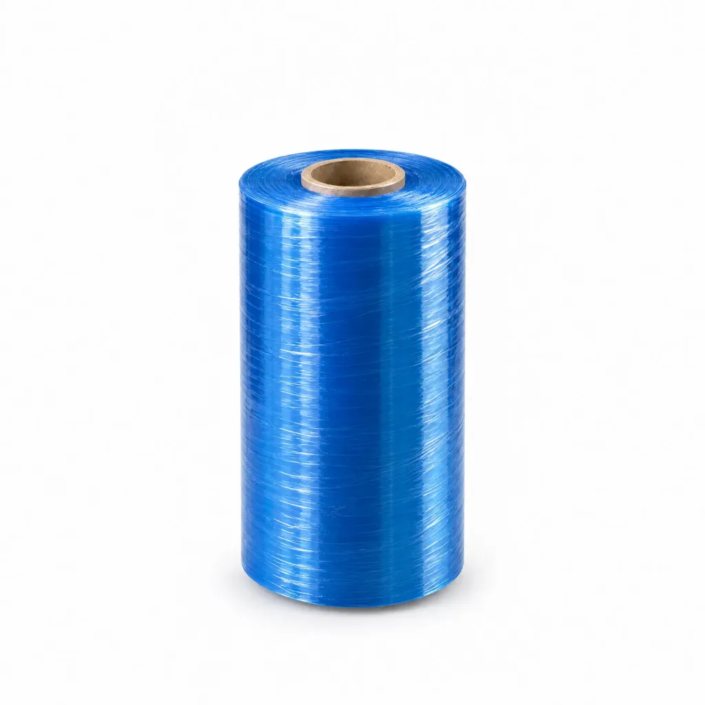 رول ستريتش أزرق 1 كجم 23 مايكرون | Blue Stretch Film Roll 1 kg 23 Micron