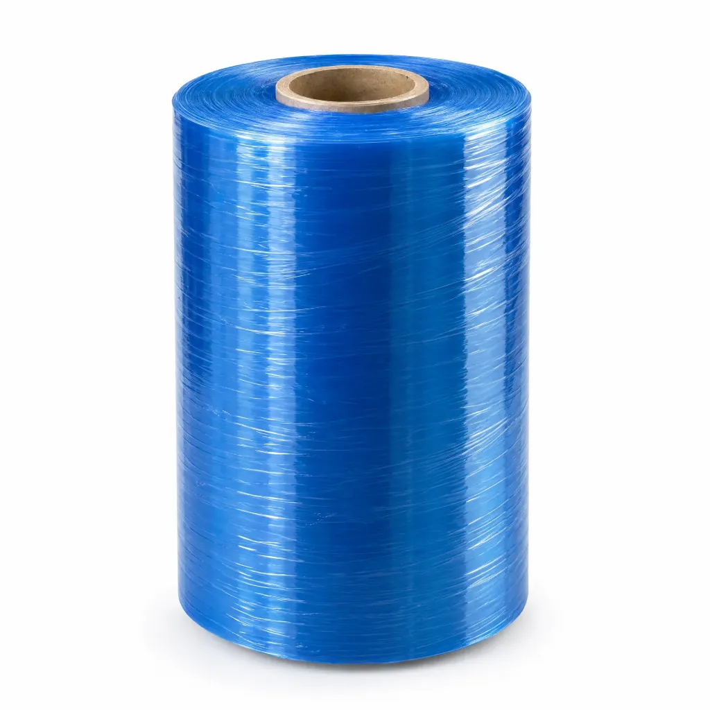 رول ستريتش أزرق 15 كجم 23 مايكرون | Blue Stretch Film Roll 15 kg 23 Micron