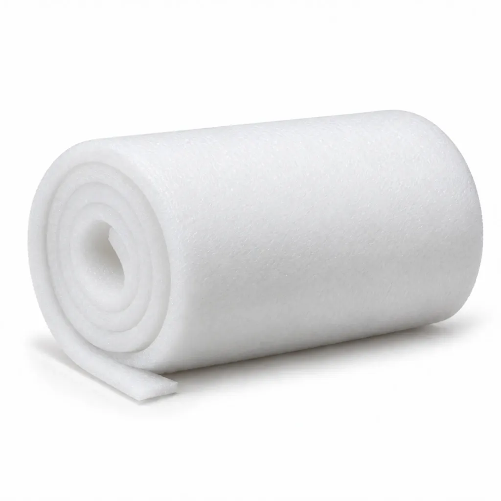 رول فوم عازل أبيض 100 سم × 25 متر، سماكة 2 ملم | White Foam Insulation Roll 100 cm × 25 m, 2 mm