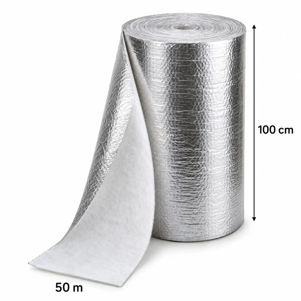 رول لباد عازل حراري 100 سم × 50 متر | Thermal Insulation Felt Roll 100 cm × 50 m