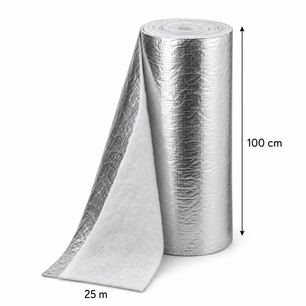 رول لباد عازل حراري 100 سم × 25 متر | Thermal Insulation Felt Roll 100 cm × 25 m