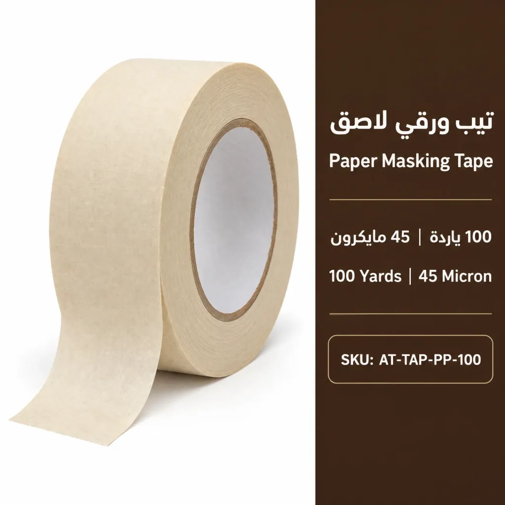 تيب ورقي لاصق 100 ياردة، 45 مايكرون | Paper Masking Tape 100 Yards, 45 Micron